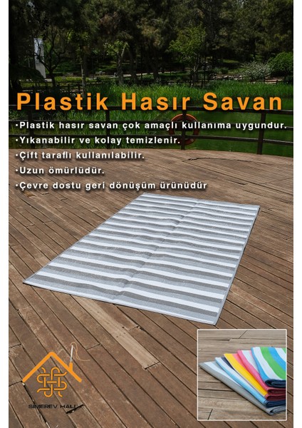 Hasır Savan Mat Plaj Kamp Piknik Bahçe Balkon Teras Yıkanabilir Katlanabilir Kilim