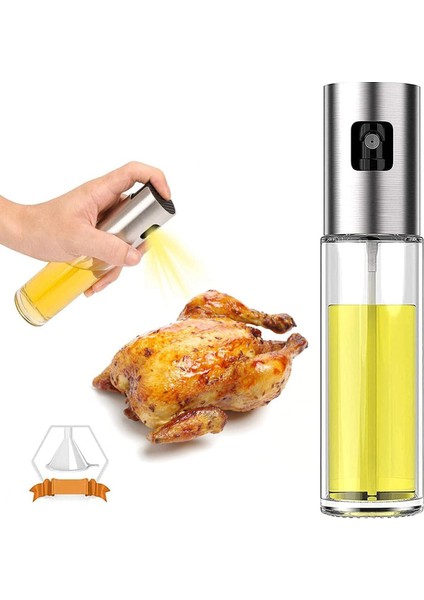 Sprey Cam Şişe Zeytinyağı, Sirke Yağ Püskürtücü Yağdanlık 100 ml (3791)