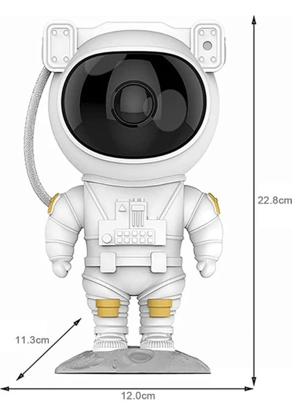 Astronot Galaxy Projektör LED Galaksi Işık Projektörü Çok Renkli Nebula Galaksi Yıldızlı Gece Işığı Uzaktan Kumandalı Projektör USB Planetaryum Projektörü Hediyelik Eşya