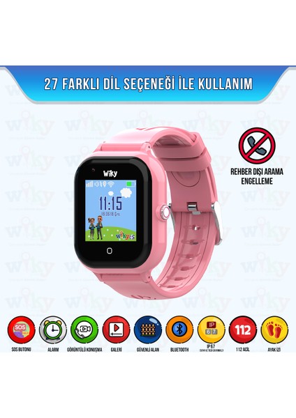 Watch 4s Görüntülü Akıllı Çoçuk Saati Pembe