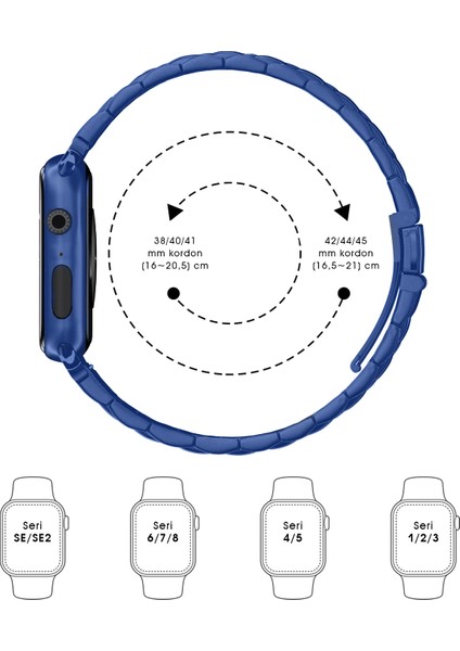 Apple Watch Uyumlu Kordon Metal Kordon Ayarlama Aparatlı modelleri