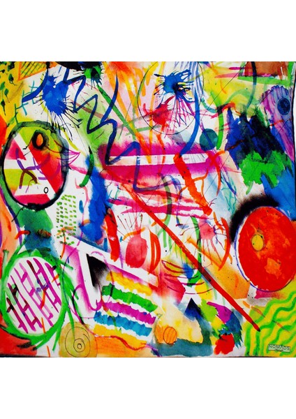 %100 İpek Fular Bandana | 55x55 cm | Kandinsky Watercolor Paintings fırsatları