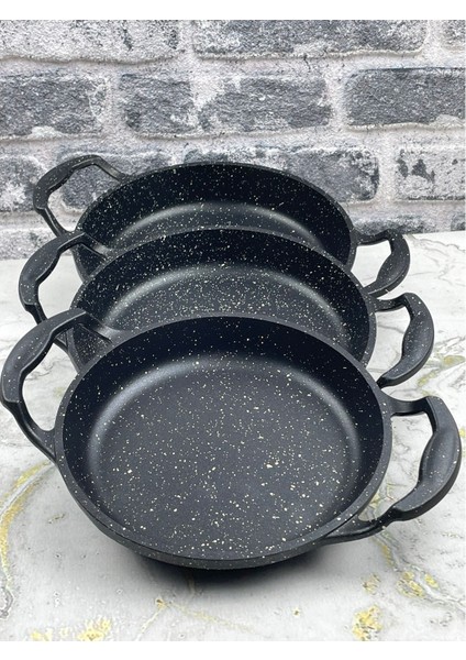 Mutfak 3 Lü Granit Sahan Seti 18cm 20cm 22cm Sahan Seti