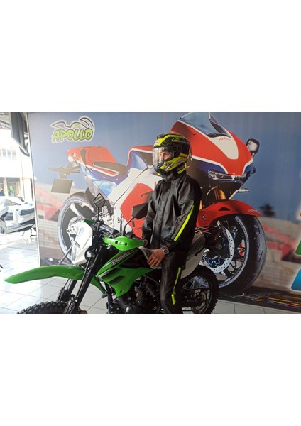 Pvc Motorcu Fermuarlı Yağmurluk Xl