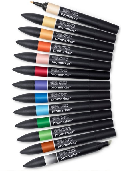 Winsor Newton Promarker Genişletilmiş Manga Seti 1 (12 Renk + Blender)