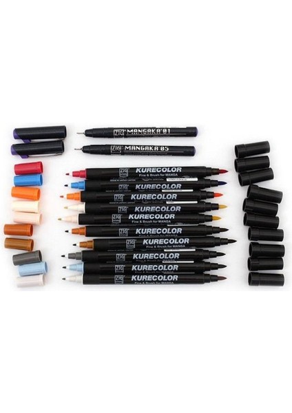 Kurecolor Mangaka Fine&brush Çift Taraflı Kalem CNKC-2200 No W.04 Warm Gray 04