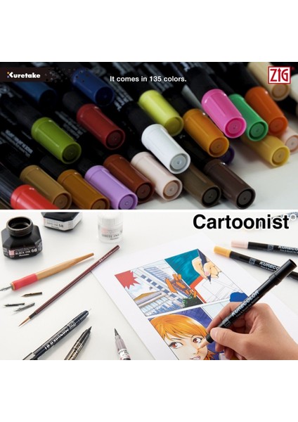 Kurecolor Mangaka Fine&brush Çift Taraflı Kalem CNKC-2200 No W.04 Warm Gray 04