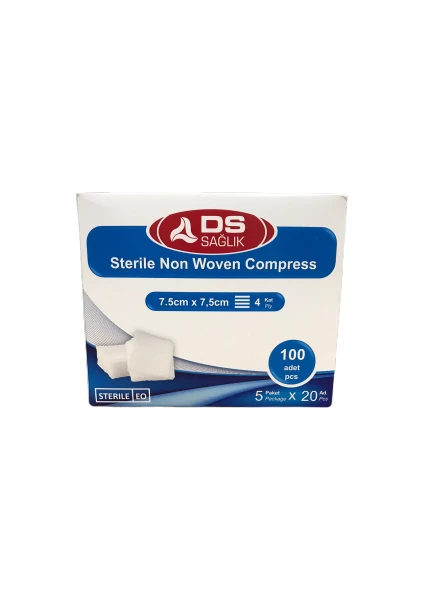 Ds Sağlık Steril Nonwoven Kompres Spanç 7.5 x 7.5 100 Adet