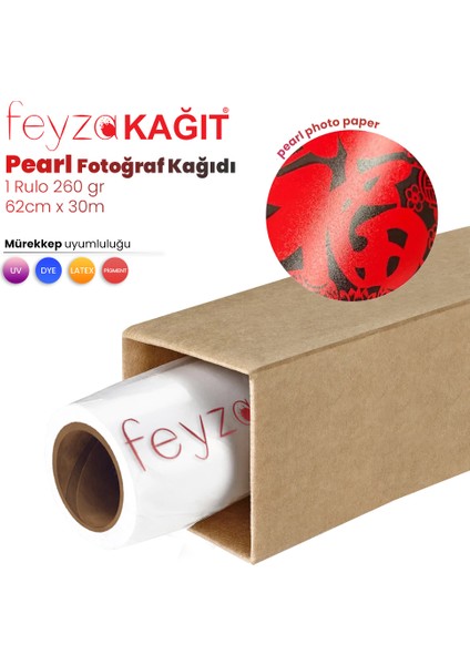 Feyza Kağıt® Microporous (Pearl) Rc Fotoğraf Kağıdı Waterprof 260GR 62CM X30MT (1 Rulo)