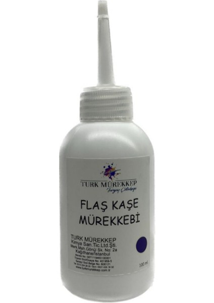 Turk Mürekkep Flaş Kaşe Mürekkebi Mavi 100 ml