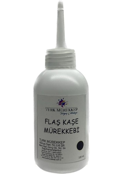 Turk Mürekkep Flaş Kaşe Mürekkebi Siyah 100 ml