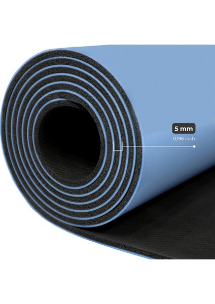 Çizgi Tasarımlı 5mm Ekstra Kaydırmaz Doğal Kauçuk Yoga Matı Pilates Mat Mavi modelleri