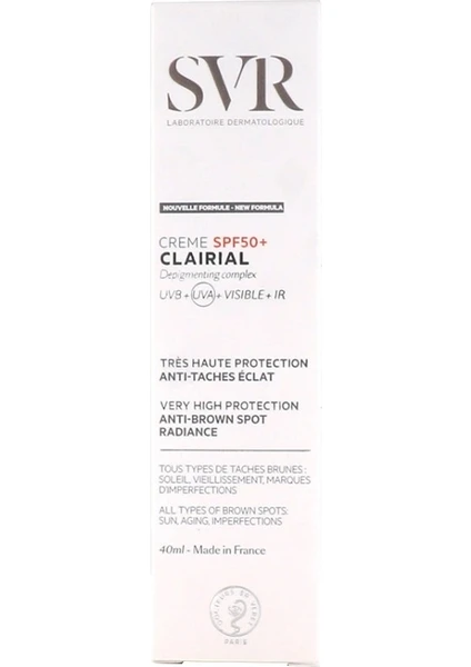 Svr Clairial Creme Güneş Kremi Spf 50+ 40 ml