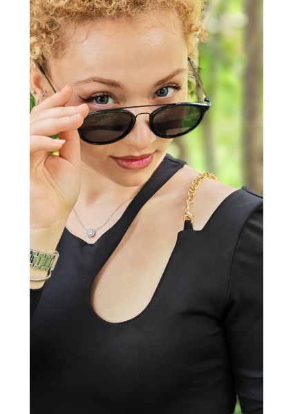 Zincir Detaylı Crop Bluz modelleri
