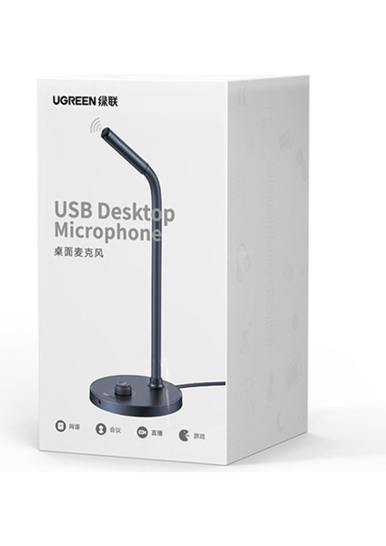 Masaüstü Standlı USB Girişli Pc Bilgisayar Mikrofonu Siyah modelleri
