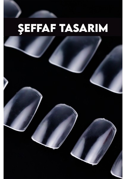 12'li Şeffaf Küt Takma Tırnak T24 Mujgan