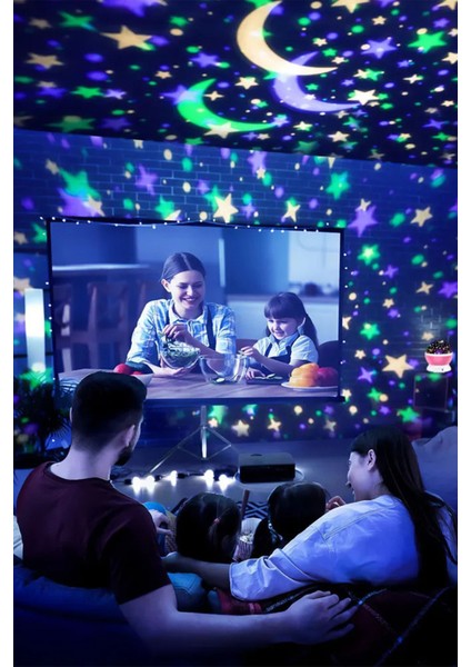 Star Master Küre Renkli Yıldızlı Gökyüzü Projeksiyon Gece Lambası Mor