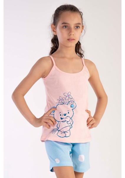 Pamuklu Kız Çocuk Ip Askılı Şortlu Pijama Takım fiyatları