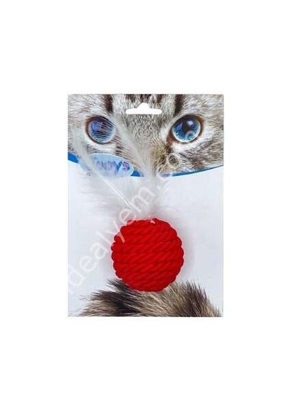 Hasır Top Sesli Kedi Oyuncağı 4,5 x 4,5 cm