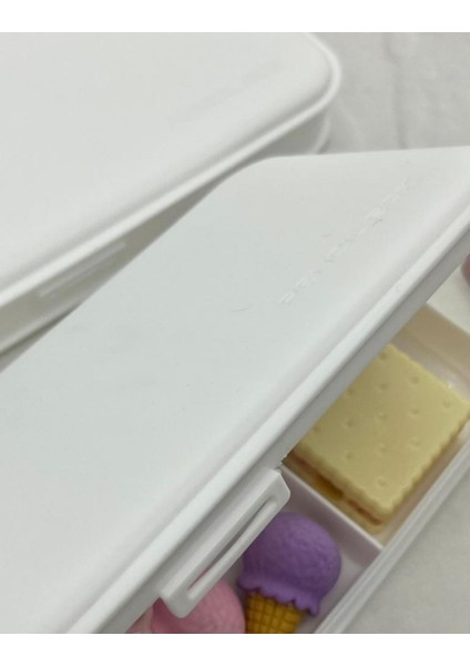 Sert Kapaklı Beyaz Kalem Kutu / Çanta / Pencil Box / Düzenleyici indirimleri