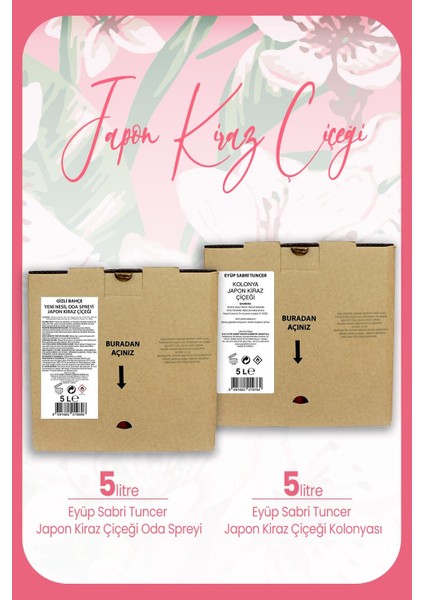 Japon Kiraz Çiçeği Oda Spreyi 5 Lt ve Kolonya 5 Lt