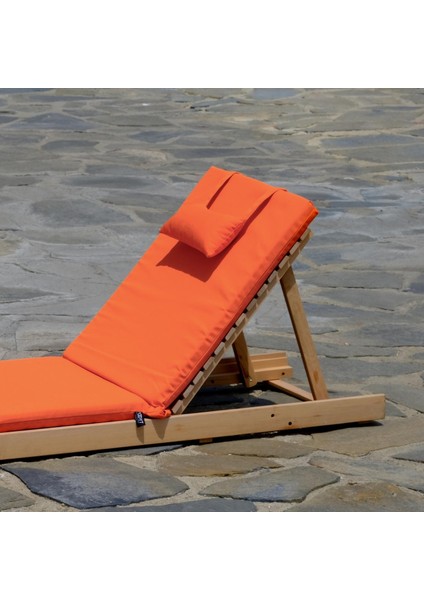 Ultra Lüks Şezlong Minderi Su Itici Güneşte Solmaz Kumaş 180X60X5 Turuncu modelleri