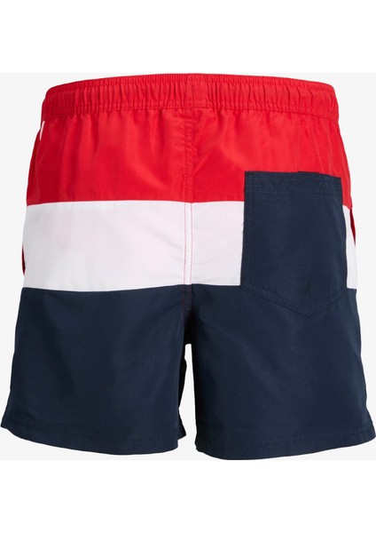 Jack & Jones Jpstfiji Jjswim Colorblock Sn Kırmızı Erkek Deniz Şortu 12227260-Chine