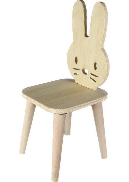 Montessori Kedi Sandalye (Masif Çam Ahşap)