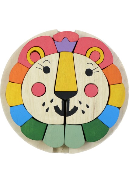 Waldorf Aslan Puzzle Eğitici Ahşap Oyuncak