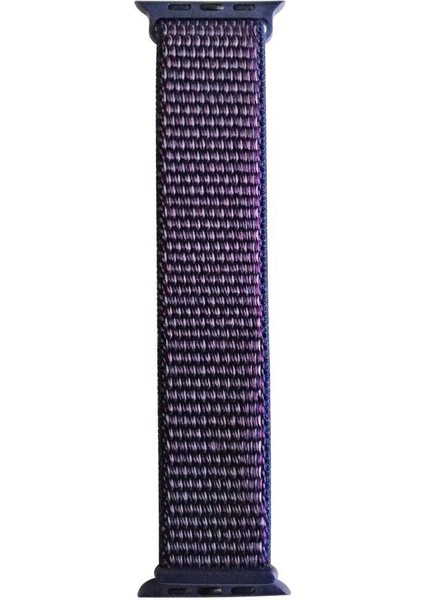 Apple Watch 42MM / 44MM Kumaş Kordon - Lacivert/mor