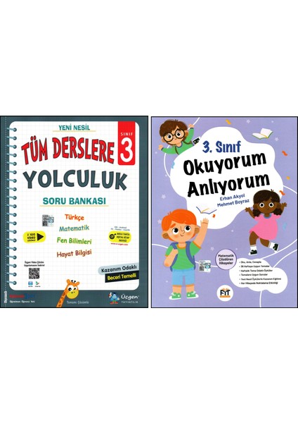 + Fit 3. Sınıf Tüm Derslere Yolculuk Soru Bankası + Okuyorum Anlıyorum Okuma Anlama Kitabı 2 Kitap