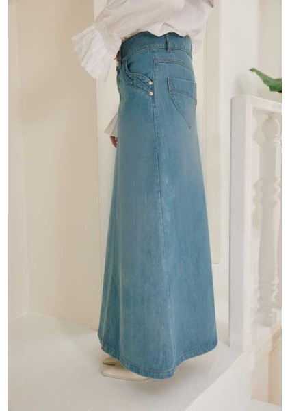 2269-DENIM Etek Mavi modelleri