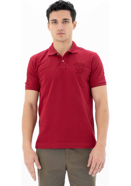Erkek Baskılı Regular Fit % 95 Pamuklu %5 Likralı Polo Yaka T-Shirt Y25374302701