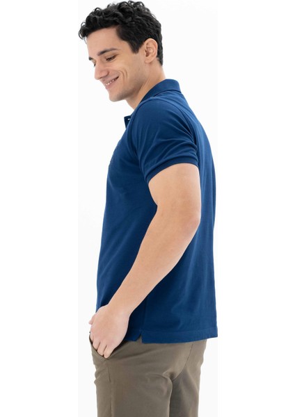 Erkek Baskılı Regular Fit % 95 Pamuklu %5 Likralı Polo Yaka T-Shirt Y25374302701