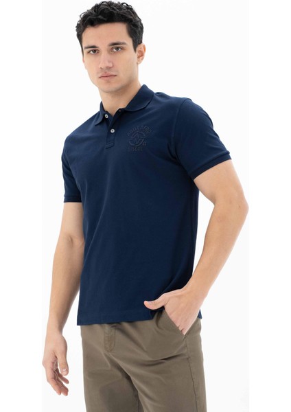 Erkek Baskılı Regular Fit % 95 Pamuklu %5 Likralı Polo Yaka T-Shirt Y25374302701