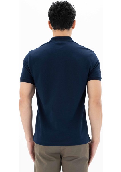 Erkek Baskılı Regular Fit % 95 Pamuklu %5 Likralı Polo Yaka T-Shirt Y25374302701