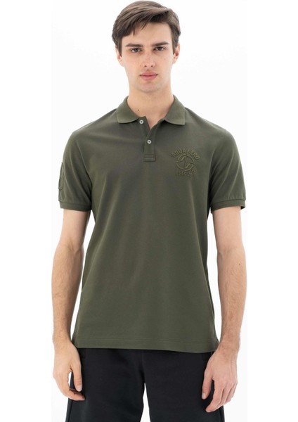 Erkek Baskılı Regular Fit % 95 Pamuklu %5 Likralı Polo Yaka T-Shirt Y25374302701