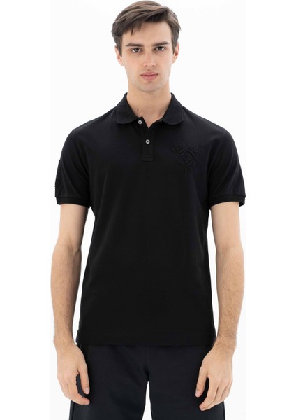 Erkek Baskılı Regular Fit % 95 Pamuklu %5 Likralı Polo Yaka T-Shirt Y25374302701