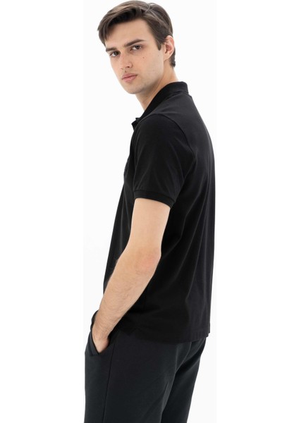 Erkek Baskılı Regular Fit % 95 Pamuklu %5 Likralı Polo Yaka T-Shirt Y25374302701