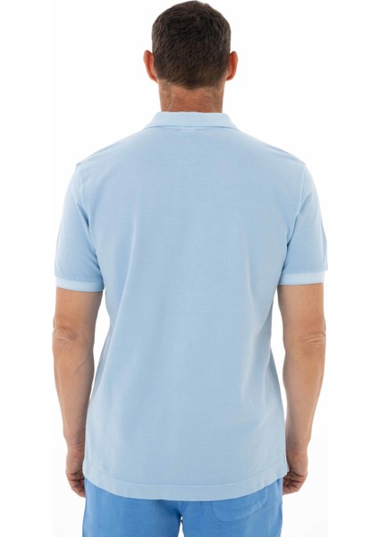 Erkek % 100 Pamuk Regular Fit Parça Boyama Polo Yaka T-Shirt Y25374376001