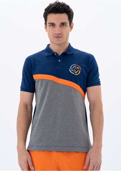 Erkek Baskılı Regular Fit % 95 Pamuklu %5 Likralı Polo Yaka T-Shirt Y25374303701
