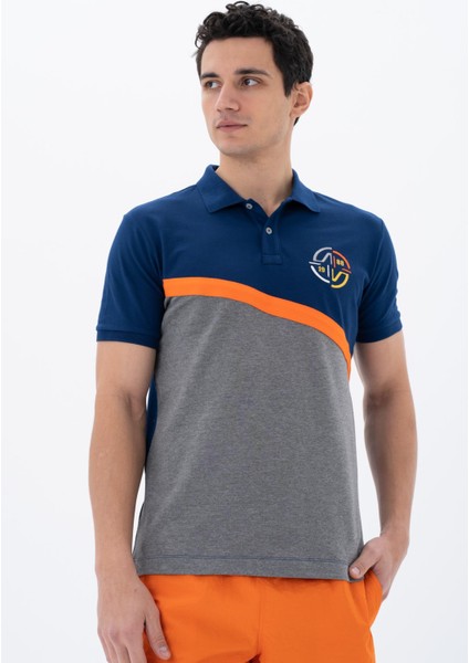 Erkek Baskılı Regular Fit % 95 Pamuklu %5 Likralı Polo Yaka T-Shirt Y25374303701