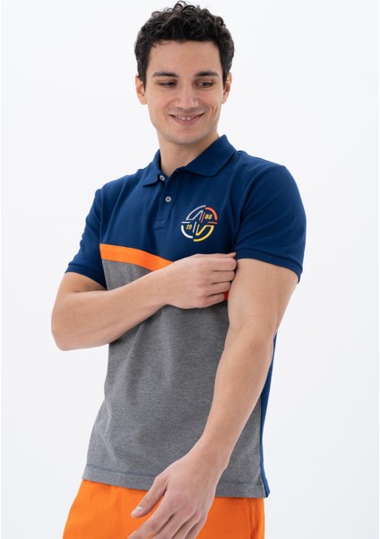 Erkek Baskılı Regular Fit % 95 Pamuklu %5 Likralı Polo Yaka T-Shirt Y25374303701