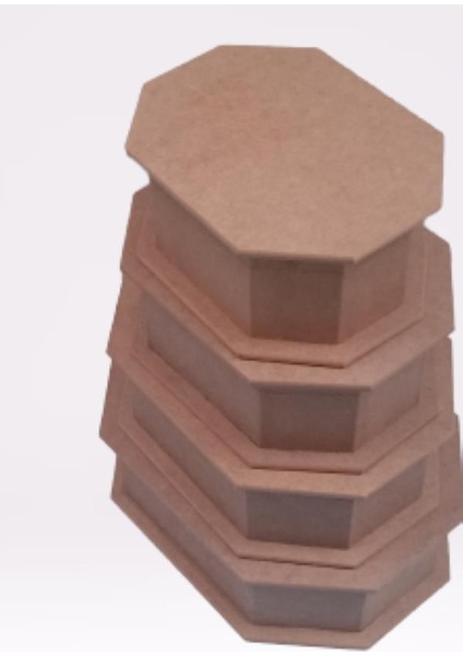 Hobi Dekoratif Model Makyaj Kutu Set Dörtlü Ham Ahşap Mdf El Yapımı