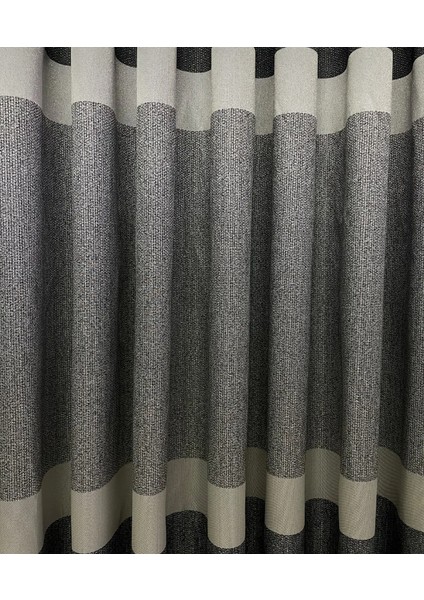 Jüliet Gri Pano Fon Perde 1/3 Sık Pile Dikim Tek Kanat