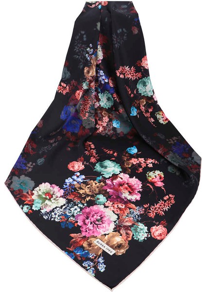 Siyah Begonya Desen Ipeksi Eşarp modelleri