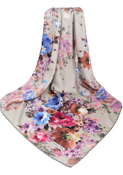 Bej Sardunya Desen Ipeksi Eşarp modelleri