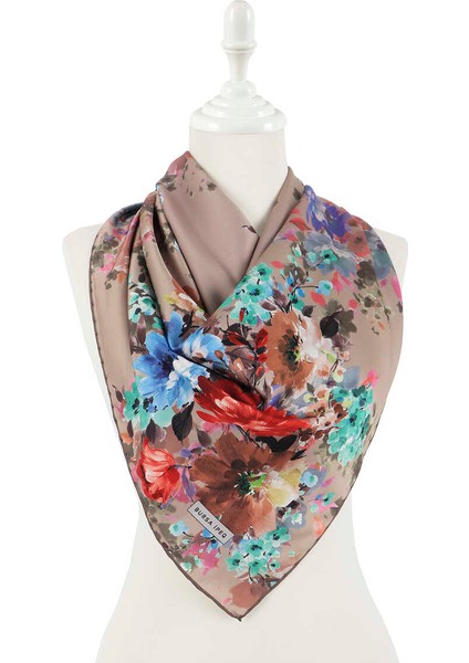 Açık Kahve Sardunya Desen Ipeksi Eşarp fiyatları