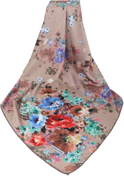 Açık Kahve Sardunya Desen Ipeksi Eşarp modelleri