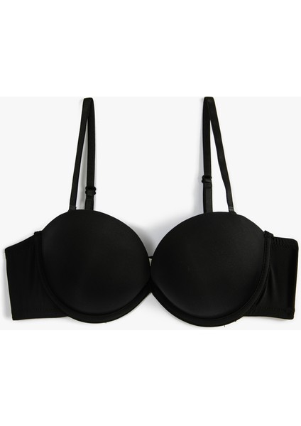 Destekli Sütyen Ekstra Dolgulu Balenli Dantelli Kaplı